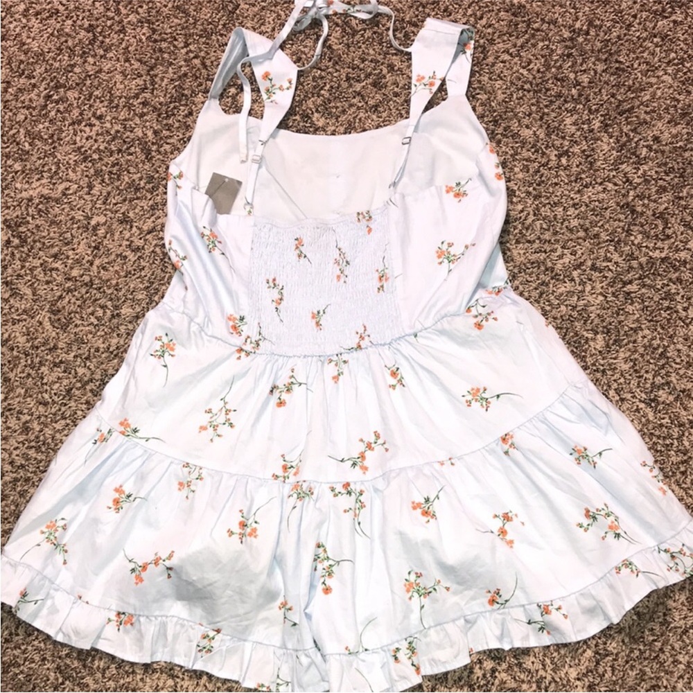 Wild Fable Woman’s Button Front Tiered Romper Light Blue Floral Sz XL | NWT - Picture 4 of 9